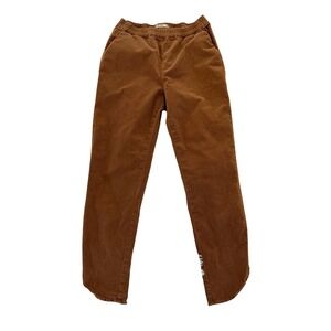 Marine Layer Allison Corduroy Pants XS Brown Elastic Waist Casual Comfy Trousers